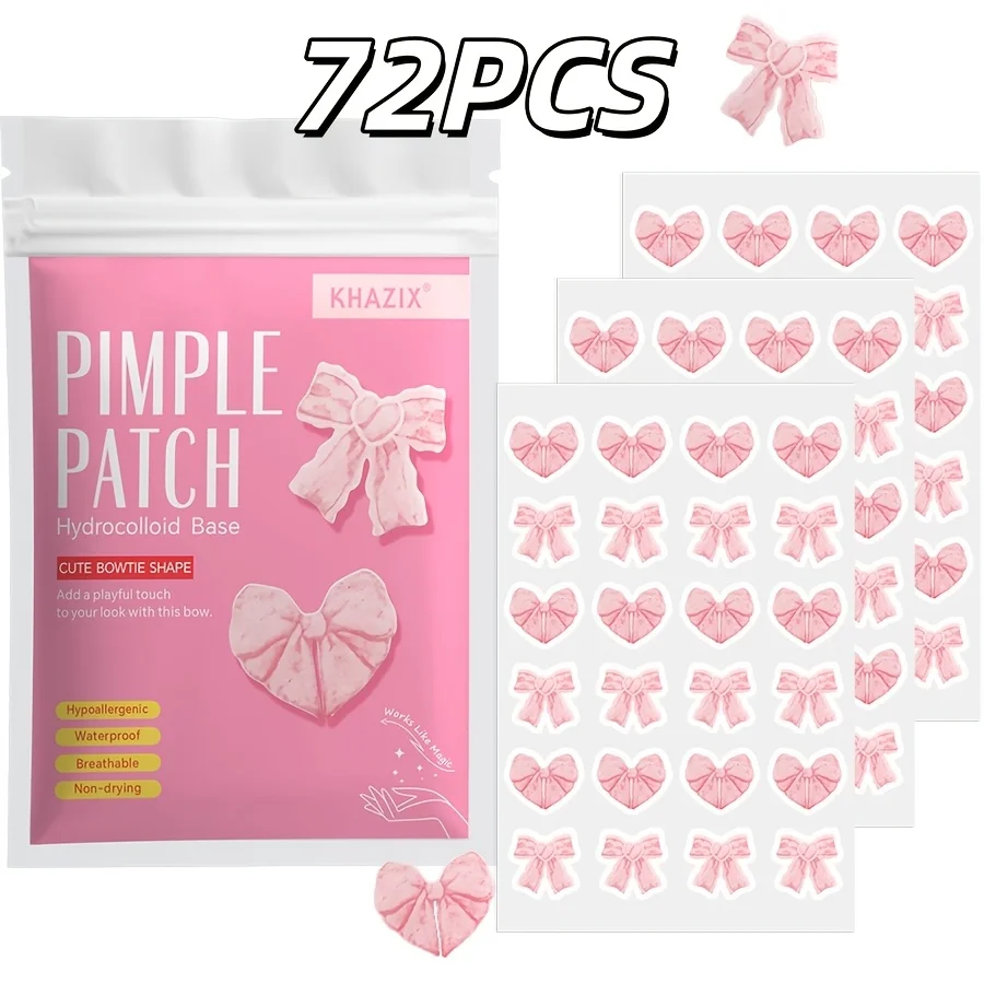 72PCS Pink cartoon acne stickers, specially designed to cover up pimples. cute-shaped acne stickers