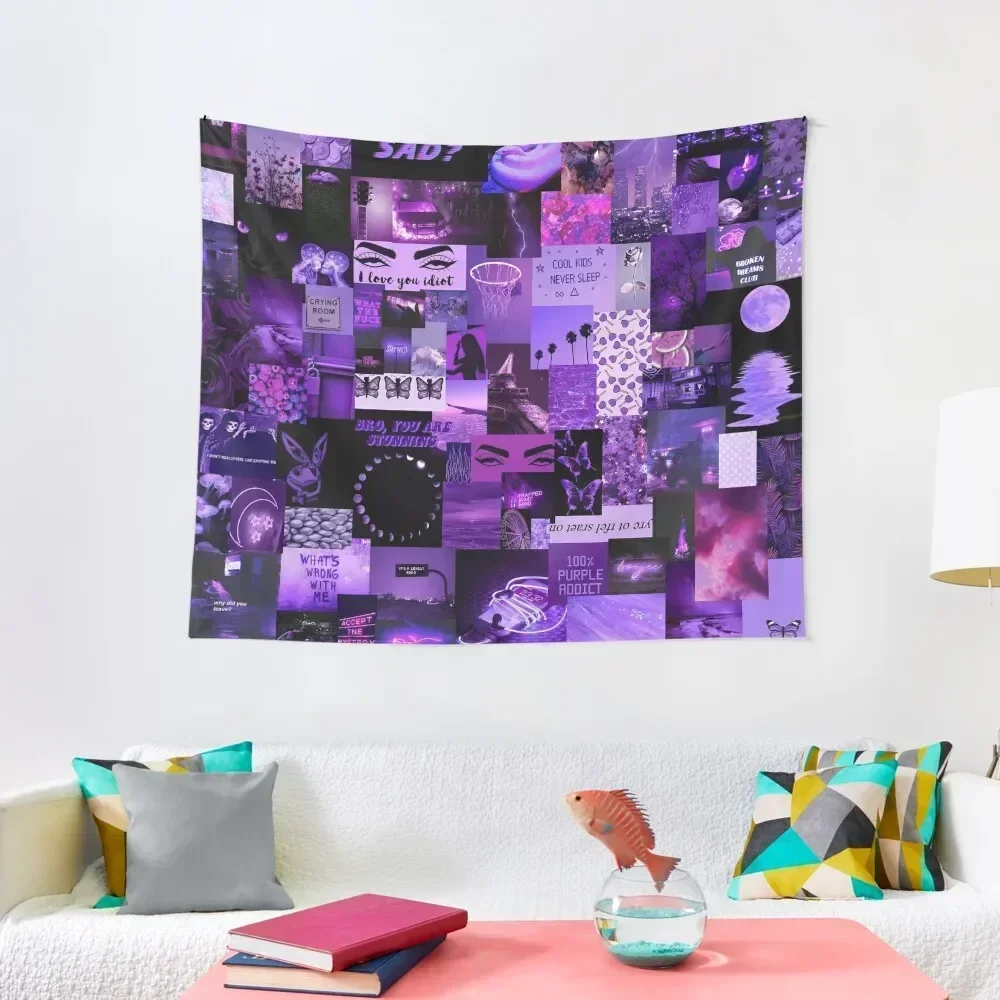 

Purple Aesthetic Collage Tapestry Decorations For Room Things To Decorate The Room Wall Deco Tapestry