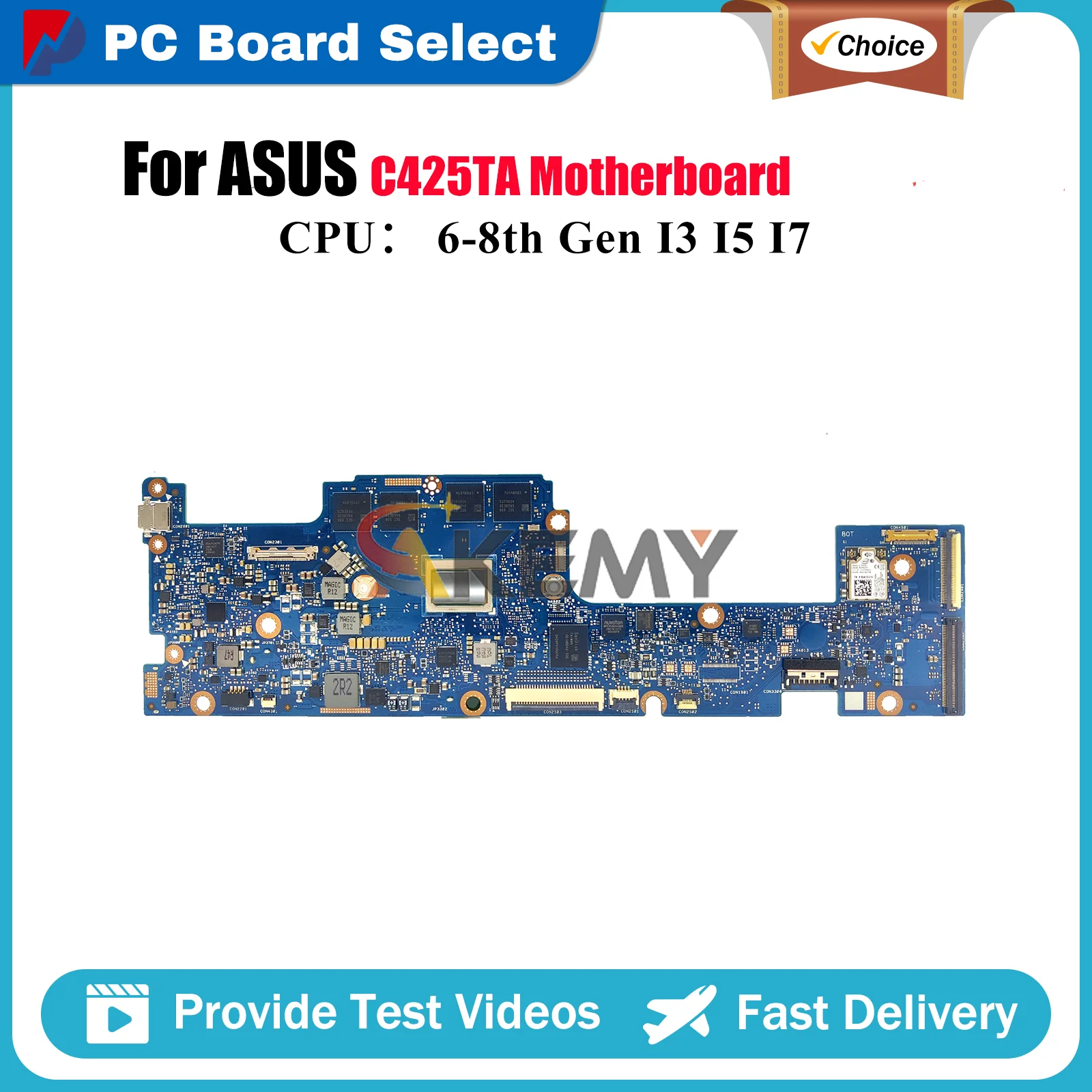C425TA Laptop Motherboard For ASUS Chromebook C425T C425TA Notebook Mainboard W/ 4405Y M3-8100Y I5-8200Y I7-8550Y Fast Shipping