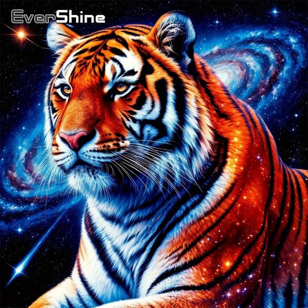 EverShine Diamant-Stickerei Tier Vollflächiges Diamantbild Tiger Strass-Bild Kunst Diamant-Mosaik Wohnzimmer-Kunsthandwerk