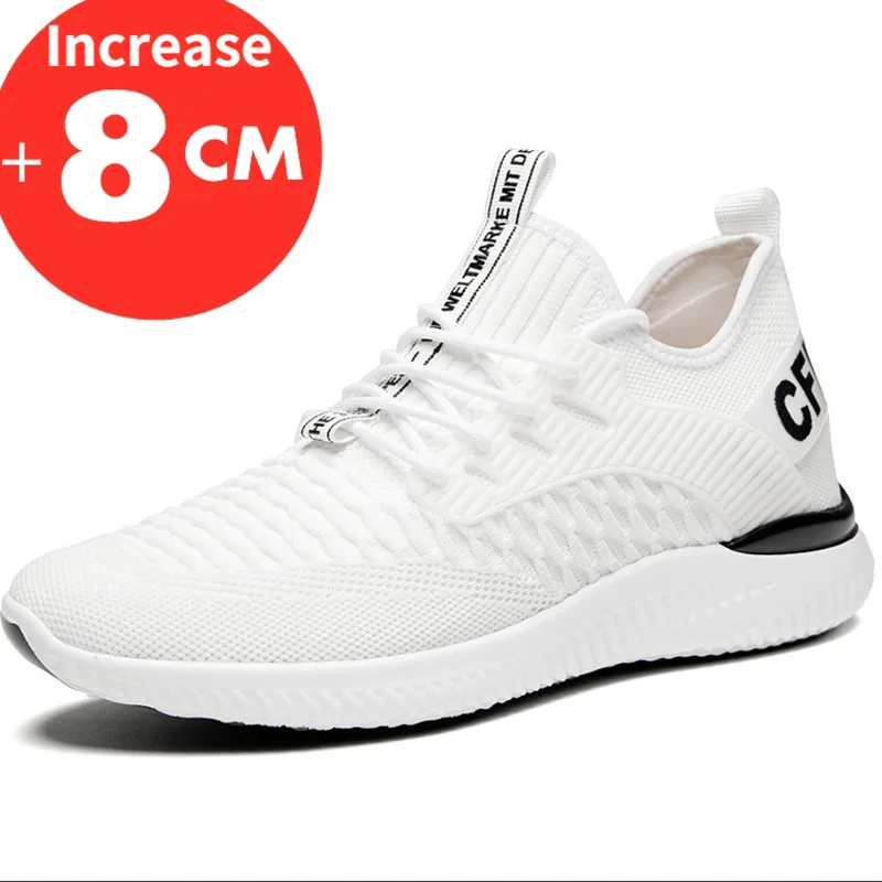 

New 2024 Sneakers Men Elevator Shoes Hidden Heels Height Increase Shoes for Men Insoles 8CM Sports Heightening Shoes Tall Shoes