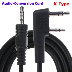 K-Type Headset Connector Plug To 3.5mm Speaker Interface Audio Conversion Cable for Baofeng TYT Wouxun Kenwood Walkie-talkie