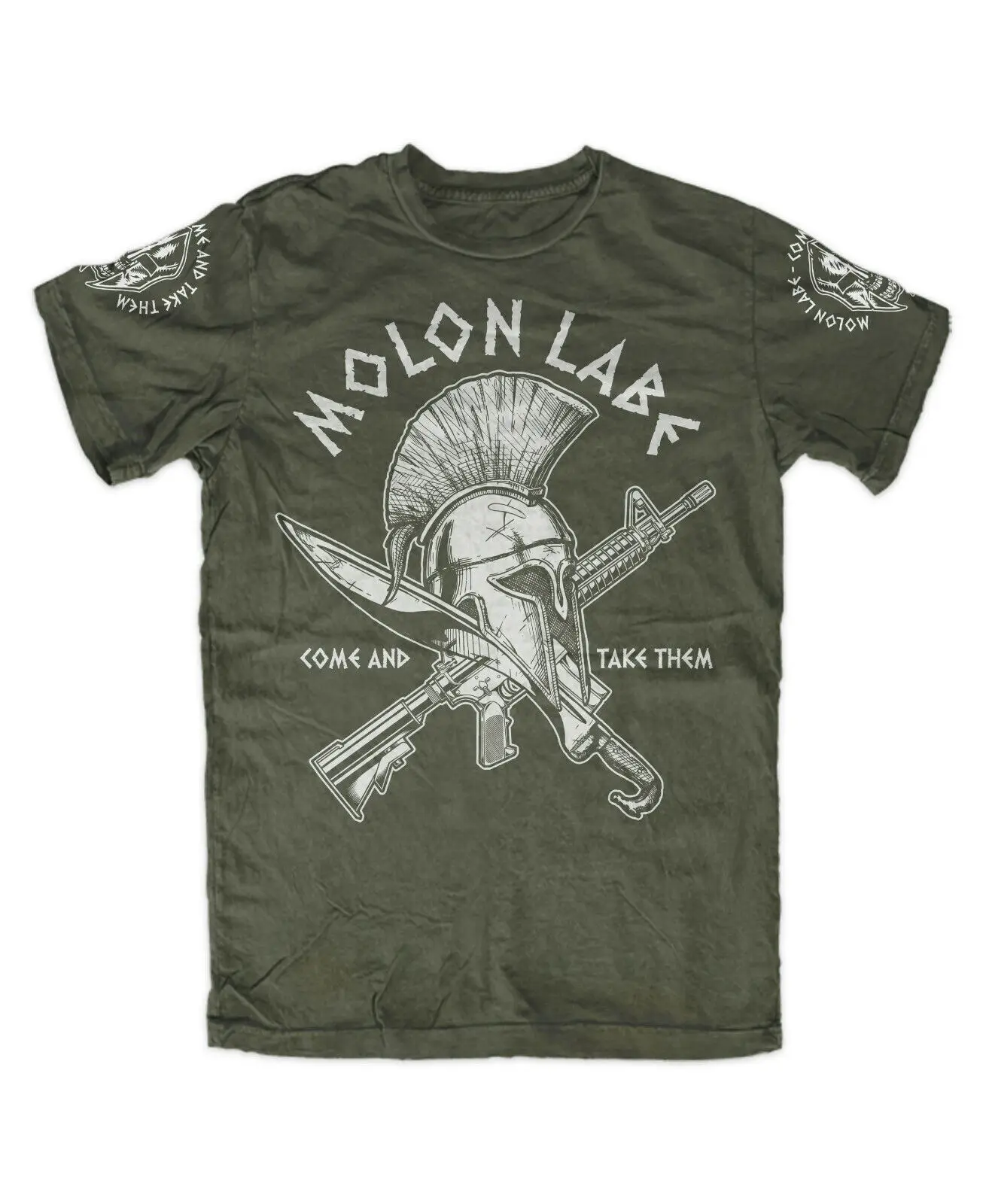 Molon Labe T Shirt OLIV Weapon Morale ISAF Navy Seals Operator 300 Sparta