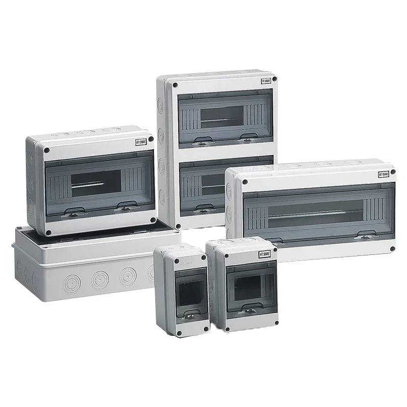 HT Series Junction Box 2/3/5/8/12/15/18/24WAY PC Plastic Outdoor Electrical IP65 Waterproof Distribution Box switch box