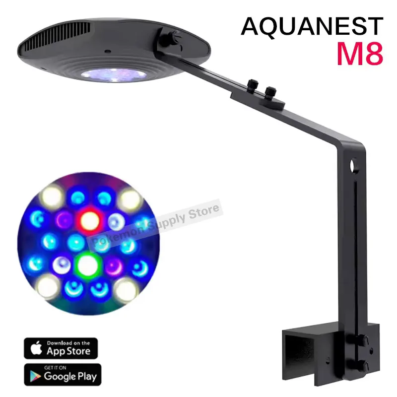 

AQUANEST M8, полный спектр, морская вода, коралловый аквариум, светодиодные фонари, Wi-Fi, управление через приложение, имитация восхода и заката, 94 Вт
