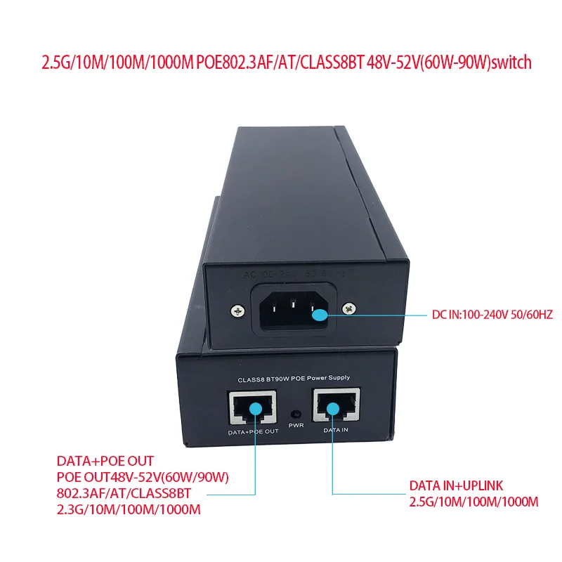 

2 1000M/100M/10M 2.5G switch Non standard one POE802.3BT48V-52V(60W-90W)switch