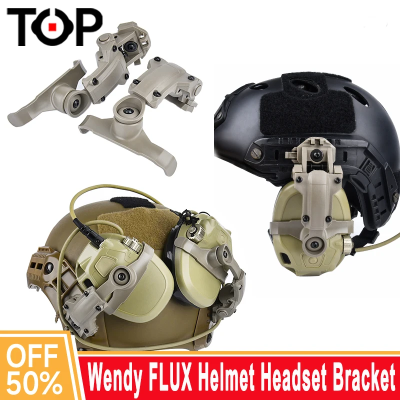 WADSN AMP Headset Stand 360° Rotation Hunting Shooting Headphone Adapter Fast Helmet Nylon Mount For Wendy FLUX CS Game