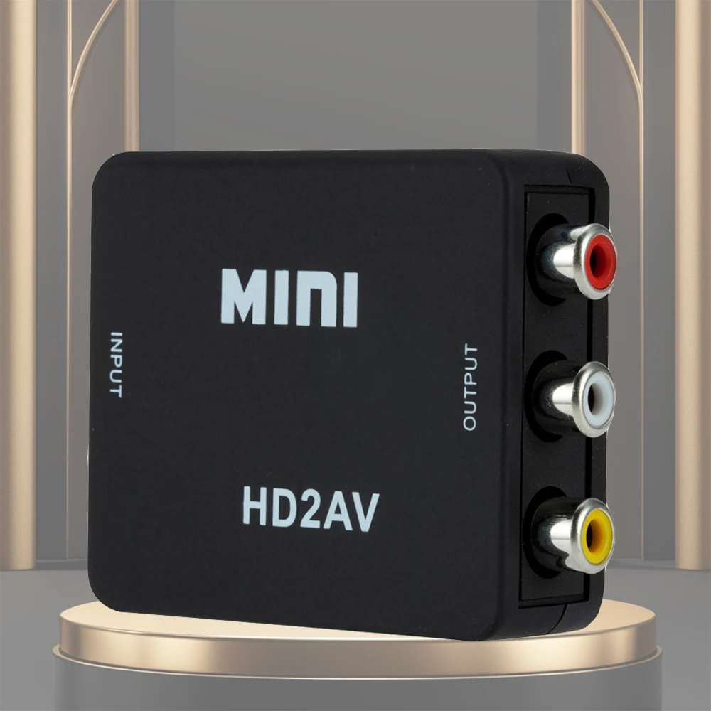 HDMI-совместимый AV-скалер-адаптер HD-видео конвертер HDMI-совместимый с RCA AV/CVSB L/R видео 1080P Поддержка NTSC PAL