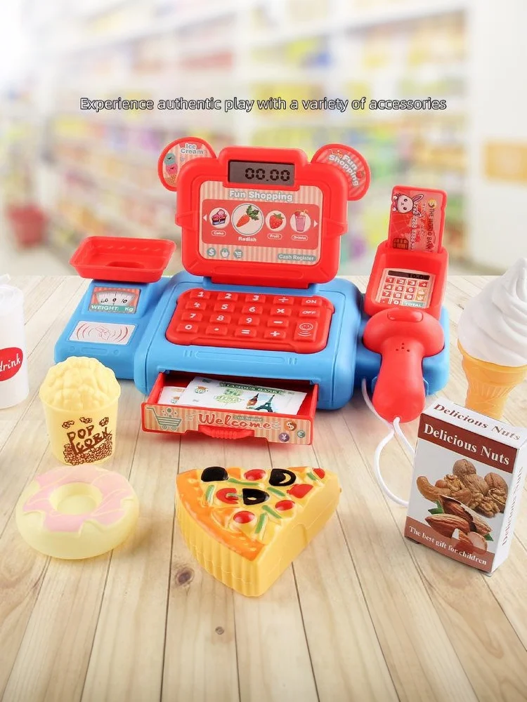 مجموعة ألعاب أمين الصندوق للتسوق الافتراضي للأطفال، مجموعة لعب الأدوار المدفوعات النقدية مع الضوء والصوت #6