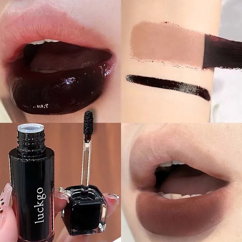 Black Brown Peel Off Tattoo Liquid Lipstick Waterproof Lasting
