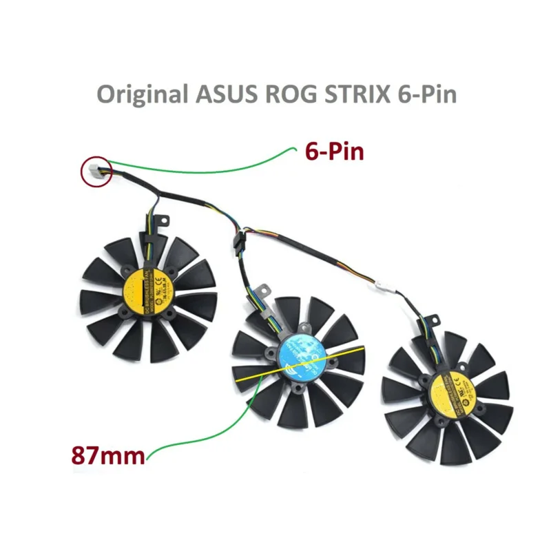 Для ASUS ROG STRIX GTX 980 1060 1070 1080 Ti R9 390 6-контактный FDC10U12S9-C FDC10H12S9-C