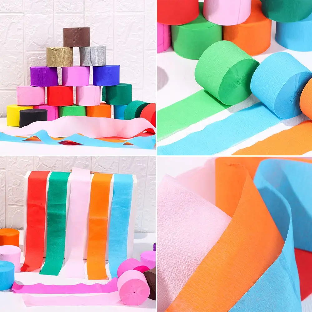 1 Roll DIY Baby Shower Decoration Party Supplies Crepe Paper Streamers Wedding Decor Garland Photography Backdrops DIY Paper