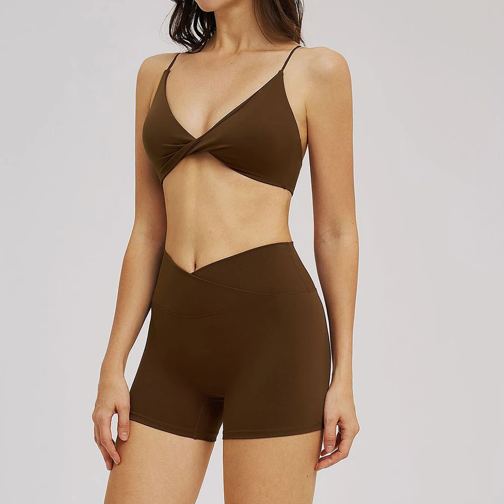 

Yoga Set 2PCS Women's Tracksuit Sexy Sport Bra High Waist Sports Shorts Gym Outfits Fitness Sleeveless Workout Suit Sporstwear