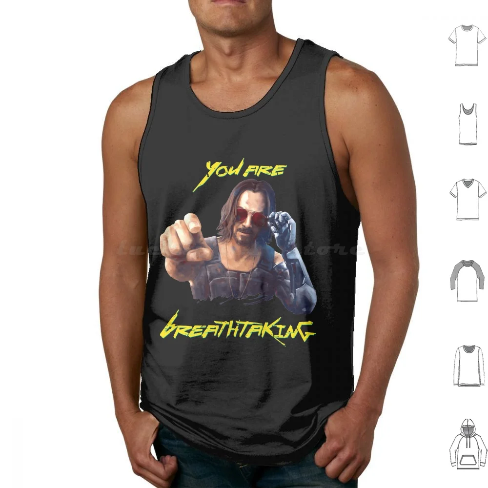 

You're Breathtaking , Keanu , Johnny Silverhand Tank Tops Vest Sleeveless Johnny Silverhand Johnny Silverhand Keanu Reeves