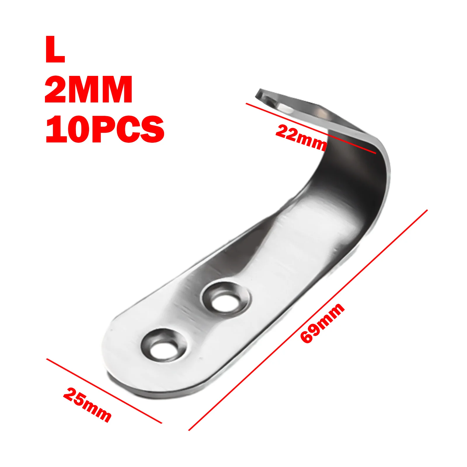Heavy Duty Hook Set of 10 Stainless Steel Wall Mount Design Perfect for Keys and Other Accessories Storage Solutions
