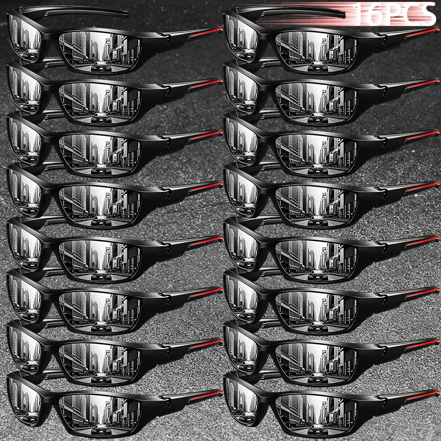 16PCS Classic Fashion Sport Eyewear Colorful Stripe Design Men Women Driving Fishing Running Mountaineering Sport Sun Glasses
