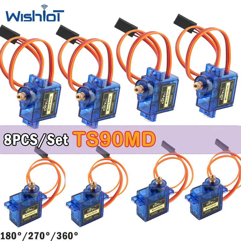 

8 шт./компл. 9 г TS90MD микро цифровой серводвигатель 360/270/180 градусов 4,8 В-6 В металлические шестерни сервоприводы DIY детали для радиоуправляемых самолетов/моделей автомобилей игрушки