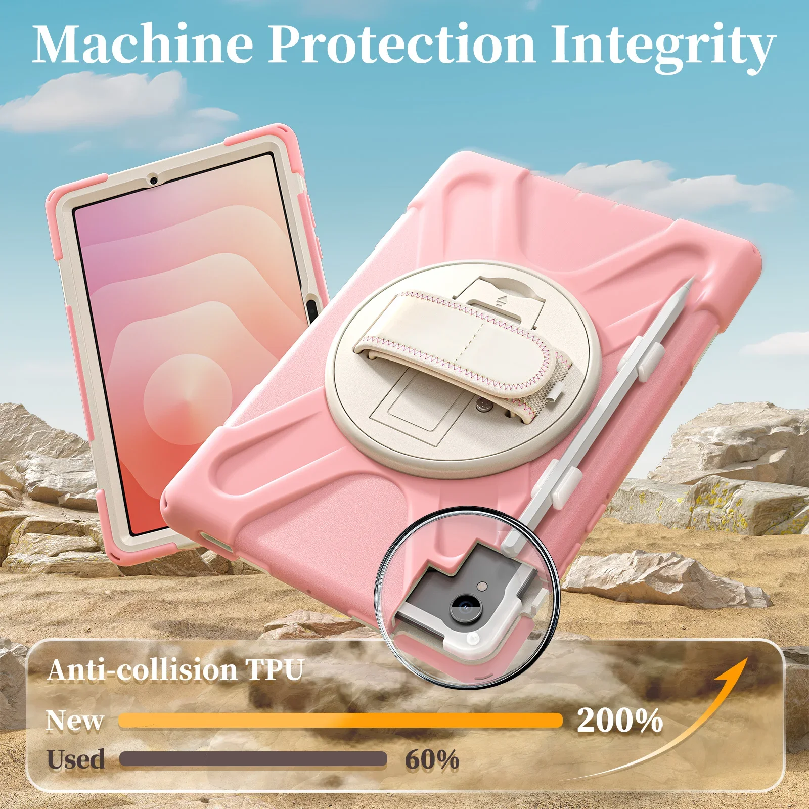 Armor Kids Case For Samsung Galaxy Tab S11 11 inch SM-X730 SM-X736 SM-X736B Tablet Cover Hard PC Stand Shockproof With Strap 3