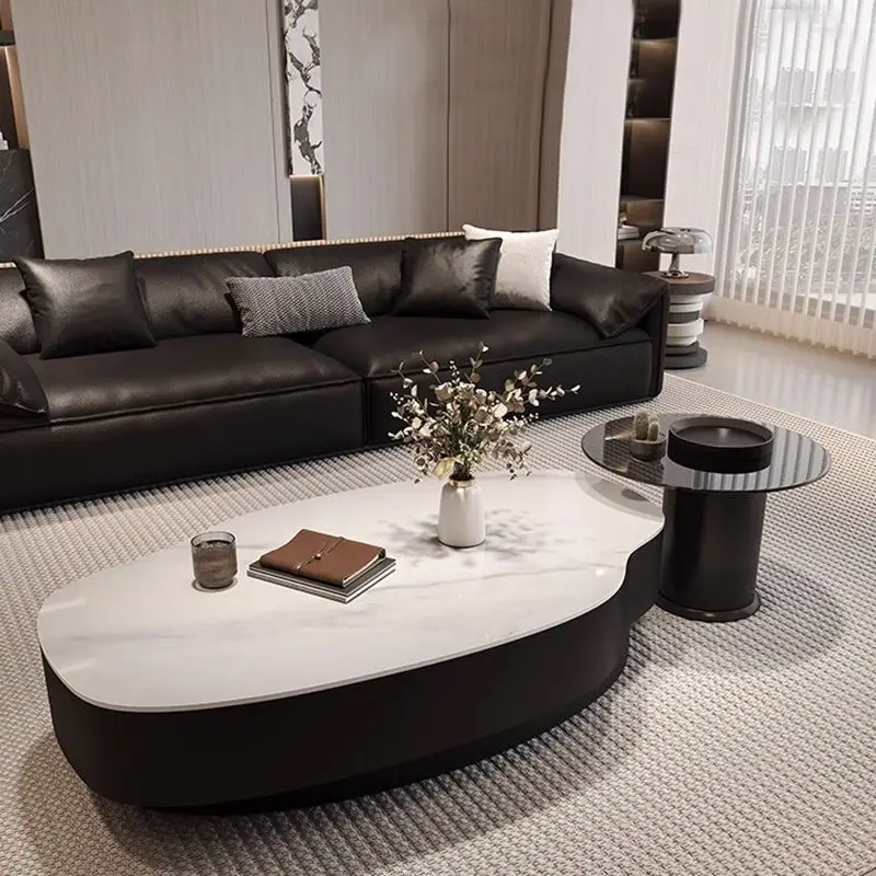 Light Luxury Rock Slab Mango Coffee Table Combination High-end Living Room Home Modern Simple Special-shaped Coffee Table