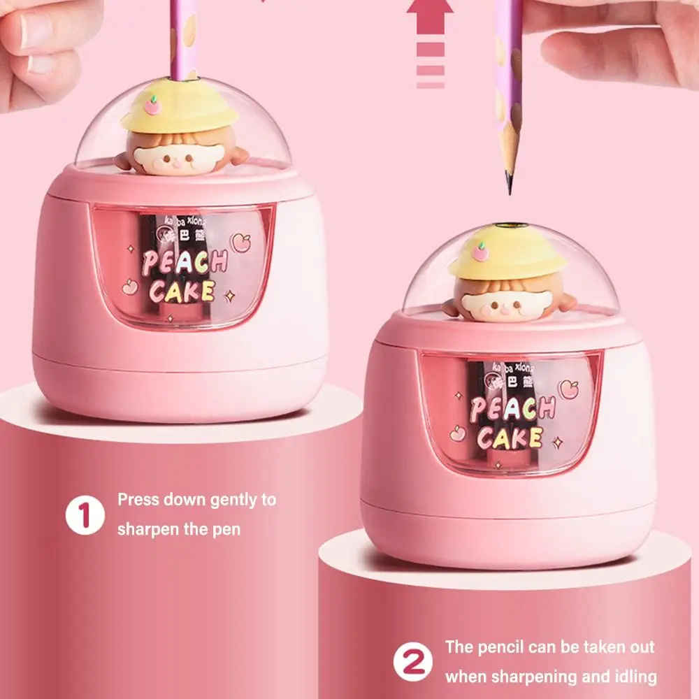 Cute Cartoon Battery Charging Electric Pencil Sharpener Switch Automatic Pencil Sharpener Creative Stationery Office School