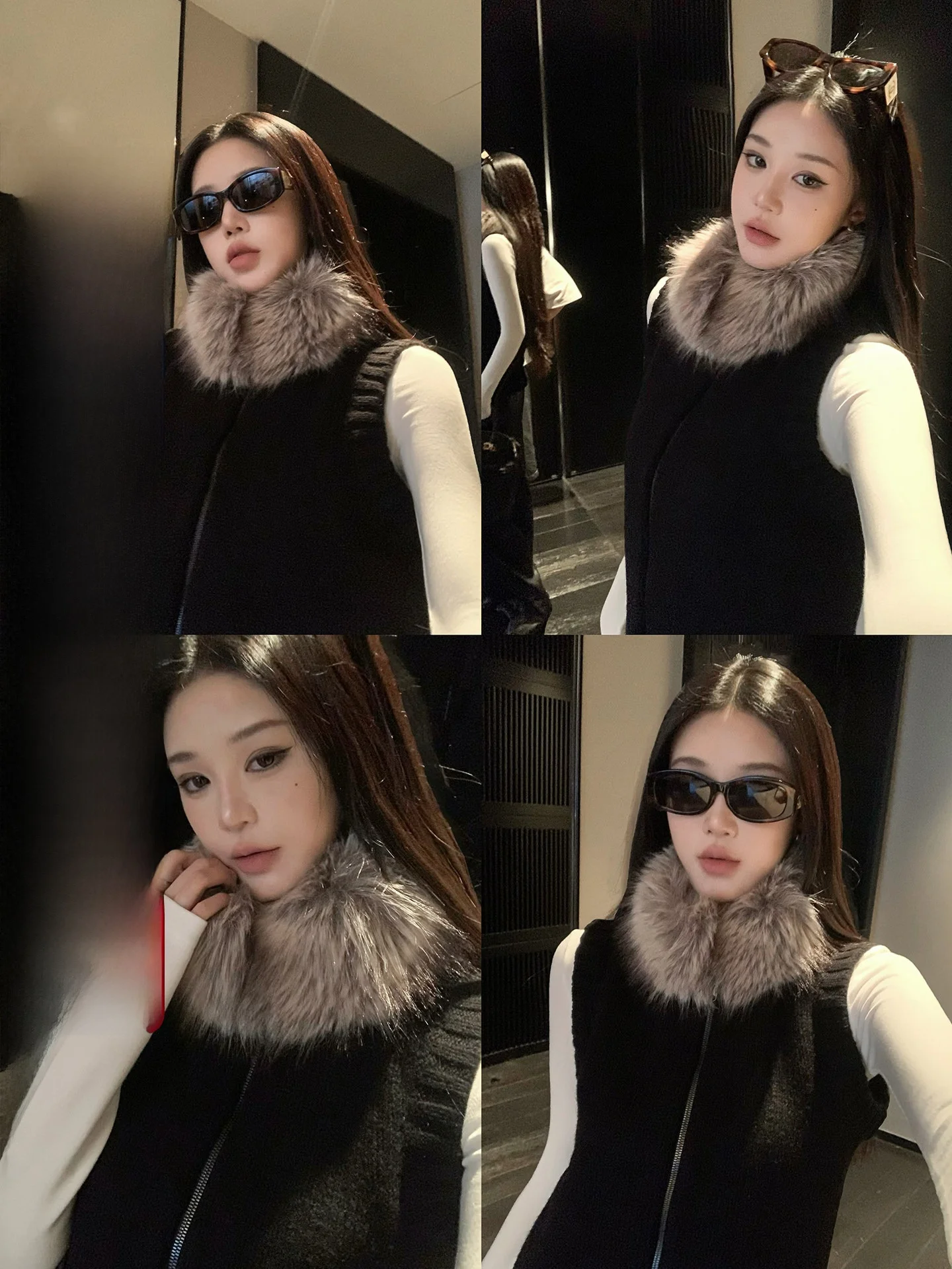 

Экологичный жилет с меховым воротником для женщин, осенне-зимний, однотонный, с высоким воротником, на молнии, короткий, размер L