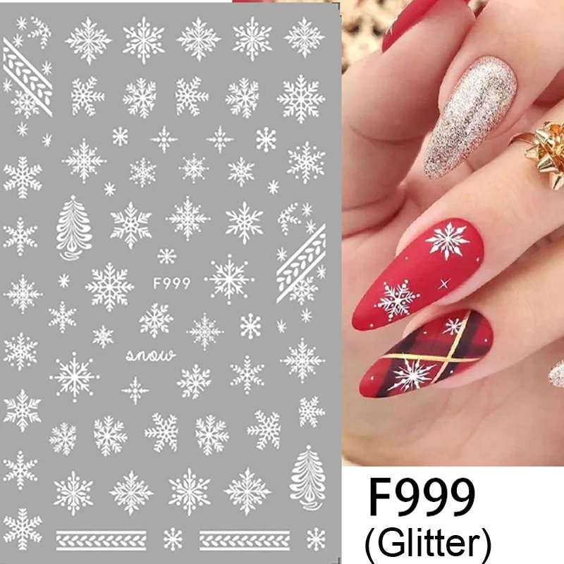 Sparkly Glitter Decalque Do Prego, Etiqueta Do Pinho Do Inverno, Árvore Refletiva Do Xmas, Design De Pó Brilhante, Manicure Francês Do Floco De Neve, Pó, Sliders