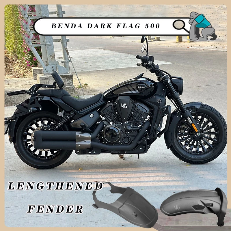 

Motorcycle Lengthen Front Fender Wheel Extension Fender Mudguard Splash Guard Accessories For BENDA Dark Flag 500 BD 500