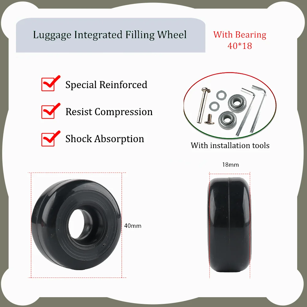 

40-18 Mute Trolley Case Travel Luggage Suitcase Universal Wheel Replacement And Repairing Wear Wheel Maintenance Accessories