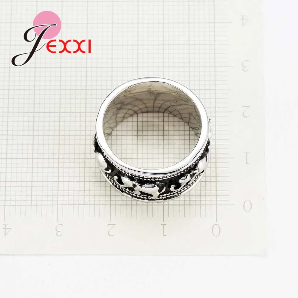 925 Sterling Silver Finger Rings For Women&Men Wide solid Animal Elephant Wedding Jewelry For Femal Christmas Party Bague