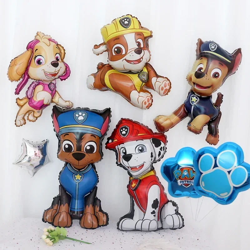 Ballons de dessin animé Paw Patrol pour enfants, grande taille, film en aluminium, Chase, Skye, Marshall, Rubble, figurines d\'anime, décoration de