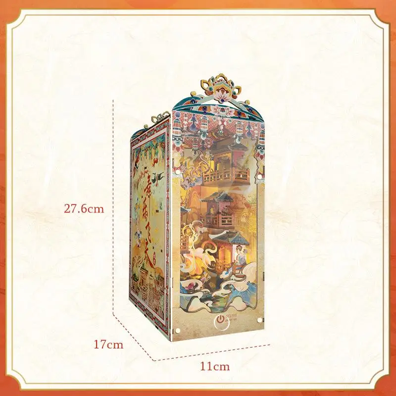 OUZEY 3D 나무 책장 DIY 키트 - '천상의 춤' 중국 고전 스타일, 날아다니는 아파사라 모델, 문화 창작물