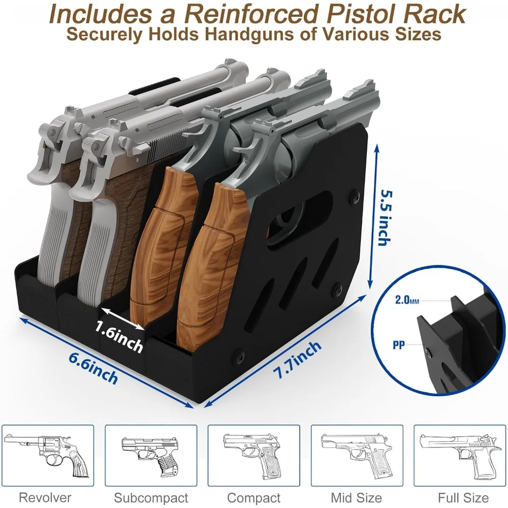 Brankas Modern Tahan Api 2.3 Cu.Ft dengan Rak Senjata – Kata Sandi Ganda, Tas Tahan Api, Rak yang Dapat Disesuaikan, Alas Anti Gores & Perlengkapan Pemasangan
