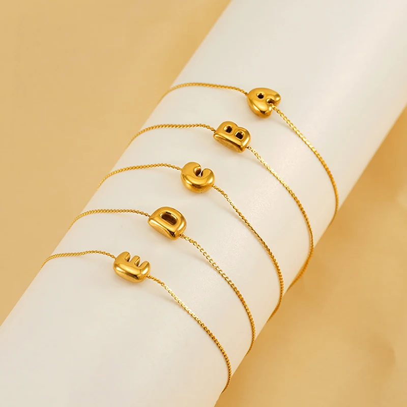 

10Pcs Fashion Personalized Stainless Steel Gold Plated Initial Letter Charms for Jewelry Making Bracelets for Women