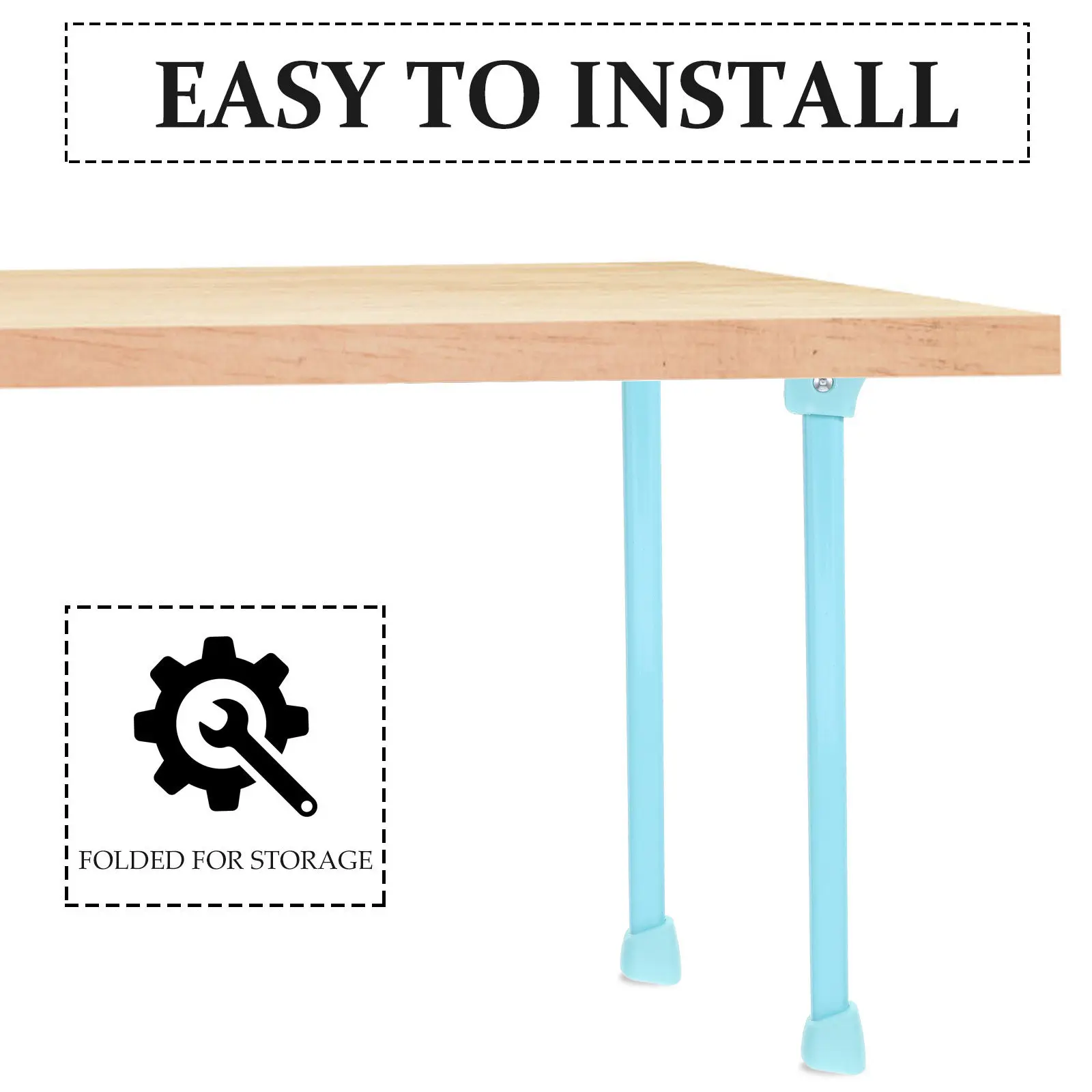 Folding Metal Table Legs Set Adjustable Sturdy Furniture Legs for Desk Riser and Table Upgrade