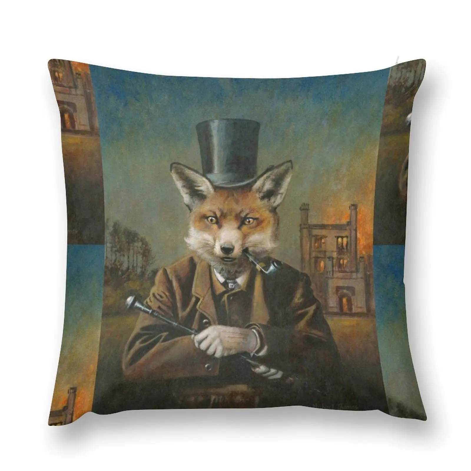 The Dapper Fox Throw Pillow Decorative Sofa Cushions Room decorating items pillow