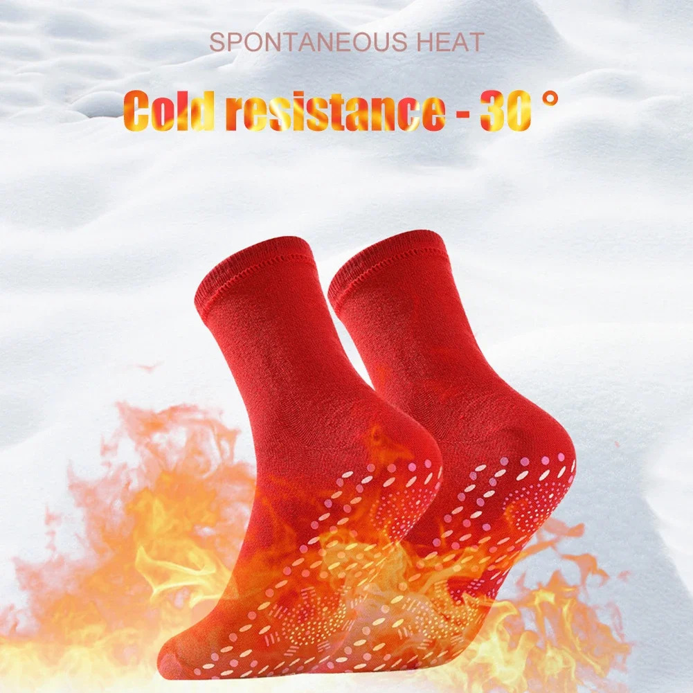 2-10PCS Unisex Winter Warm Self-Heating Health Socks Pain Relief Outdoor Anti-Cold Therapy Magnetic Thermal Stockings Men Women