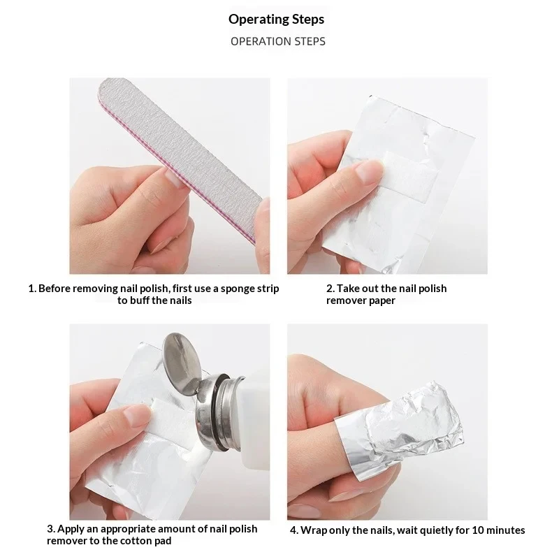 NEW 100Pcs Bag Aluminum Foil Nail Wraps Soak Off Gel Polish Remover Towel Manicure Tool Accessories