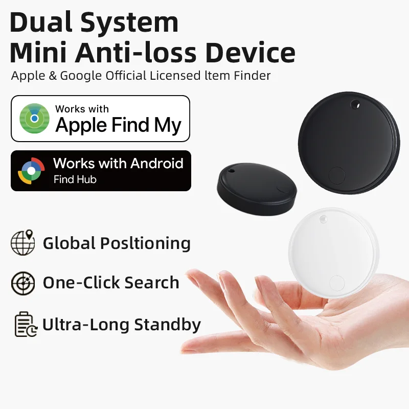 

Смарт-тег Трекер для ключей Сумка для багажа Finder GPS-локатор Smart Anti-lost работает с Apple Find My или Android Find My Hub