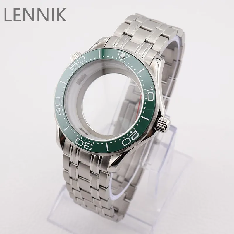 42mm Green Field Watch Case NH34/35/36/38/39/70/71/72 Bezel Insert Stainless Steel 20mm Jubilee Bracelet Build Kit Mod