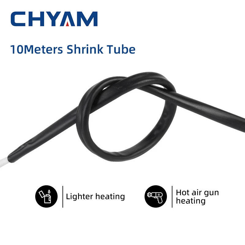 10 Meters/lot Tube 10/11/12/14/15mm DIY Triple Shrinkage Black Cable Sleeve Heat Shrink Tubing