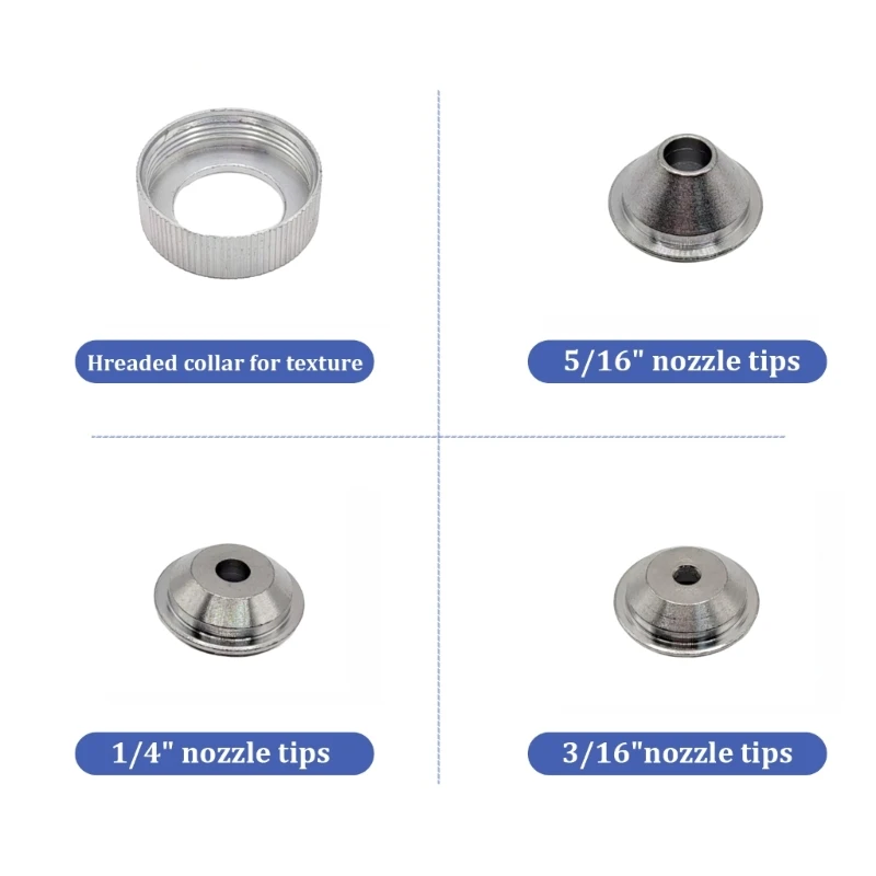 3/16 1/4 5/16 인치 건식 벽체 텍스처 호퍼 건 오리피스 세트 3 노즐 팁 Wal-Board 건식 벽체 Dropshipping 용 스레드 칼라 1 개