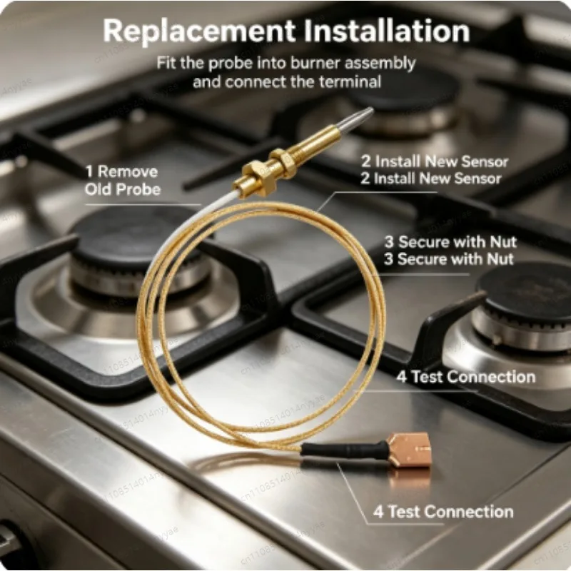 M6*0.75 Universal Head Gas Fireplace Cooker Thermocouple Sensor Burner Accessories Flame Fail Safe Wire 65cm