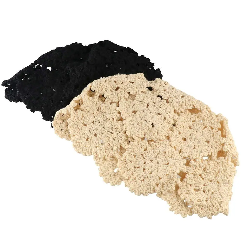 Sombrero de Ganchillo Estilo Étnico Vintage, Gorro Panamá Hecho a Mano con Flores Caladas, Gorro Coreano Tipo Bote, Gorros para Exteriores