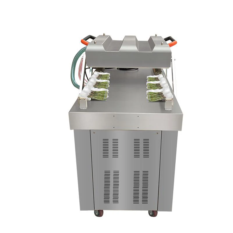 Automatic Vacuum Food Sealer Double Chamber Vacuum Dry-Wet Packer Steel Sealing Machine
