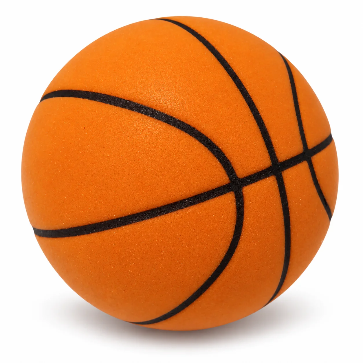 Indoor PU Foam Basketball with Grooved Lines, Orange or Brown Ball for Home Dribbling Practice
