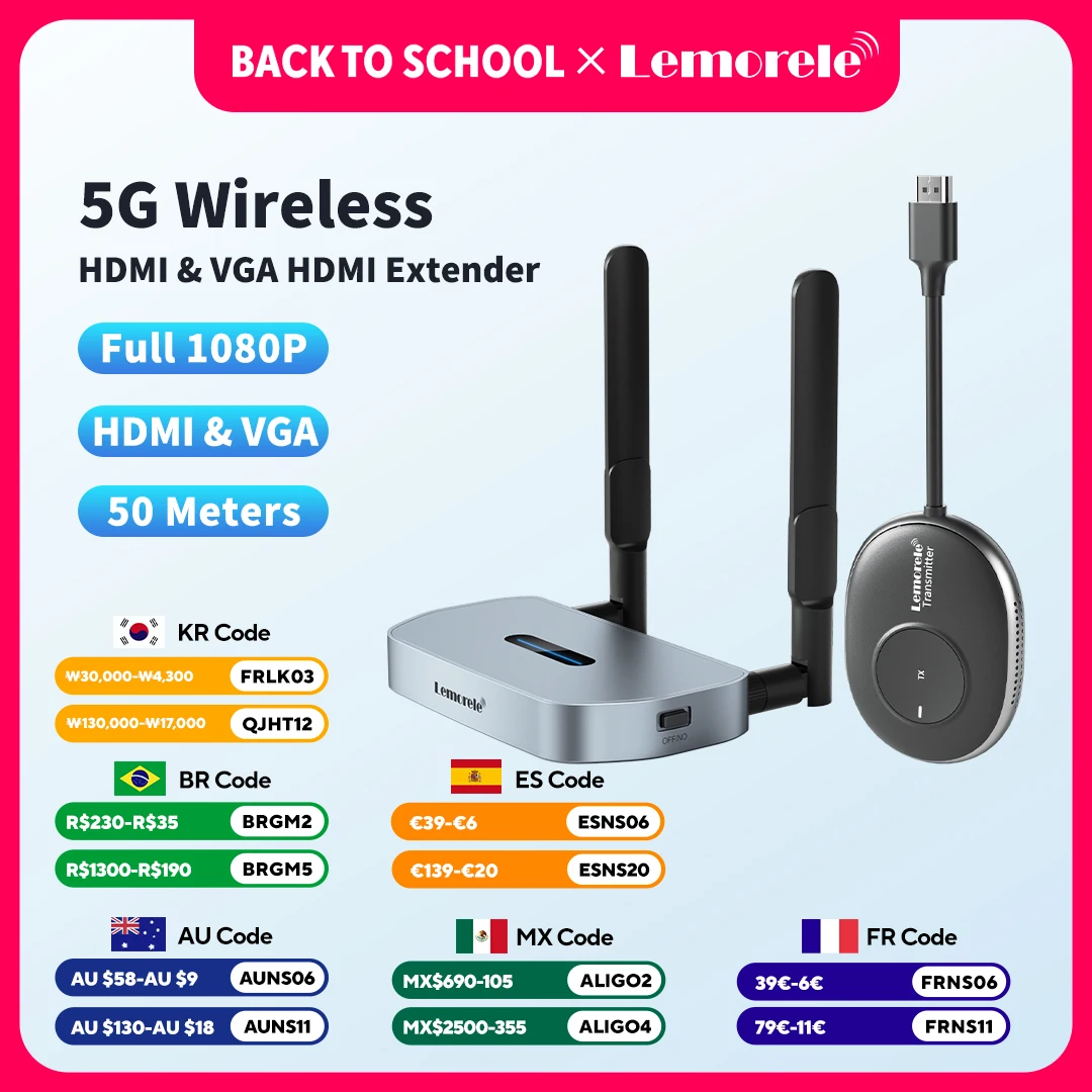 Home Cinema Wireless - Lemorele 50m transceptor HDMI inalámbrico 1080P