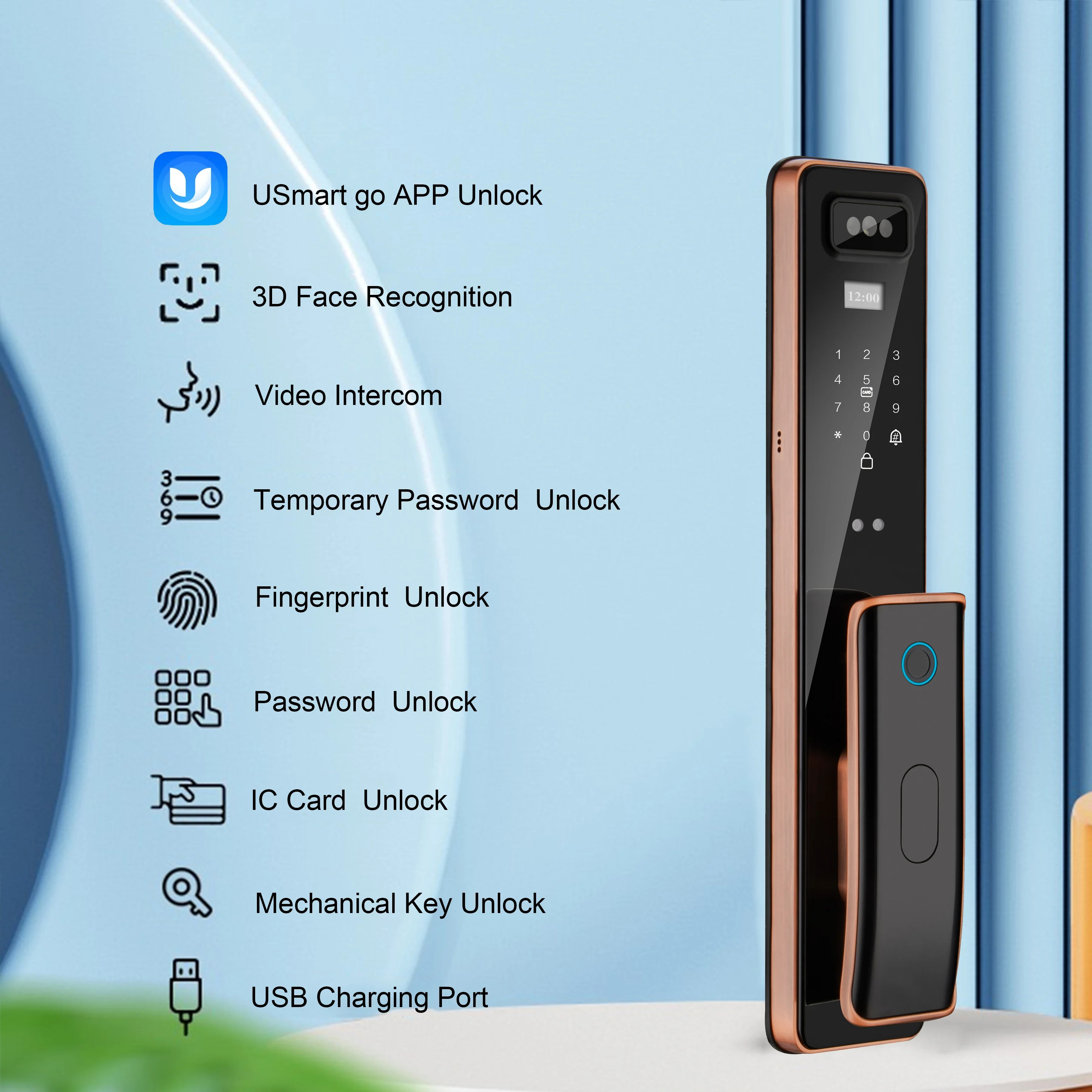 SAIJIA Smart Home Hotel Door Digital Lock Residence Tuya Smart Life App Ttlock Fingerprint Passcode Card Wifi Smart Door Locks