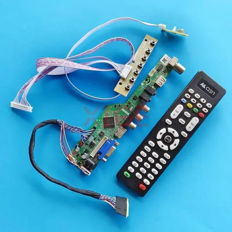 Placa controladora de controlador para LP156WHB-TLA1/TLB1/TLC1/TLD1 pantalla de ordenador portátil 1366x768 HDMI + VGA + AV + USB TV analógica 40 pines LVDS 15,6 "Kit