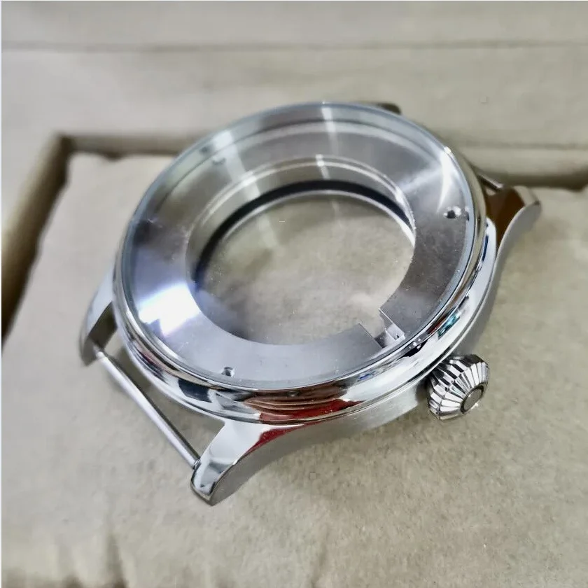 44mm 316L Stainless Steel 2824 Case Watch Parts Accessories Fit For Eta2824 Or NH35A Movement Automatic Pilot Model BK1010-24