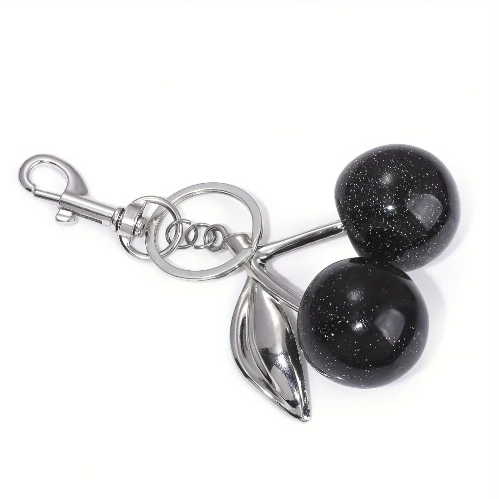 Mode Köstliche Rote Kirsche Schlüsselbund Sommer Früchte Kirschen Anhänger Schlüsselring Für Frauen Männer Schmuck Tasche Schlüssel Zubehör Geschenk